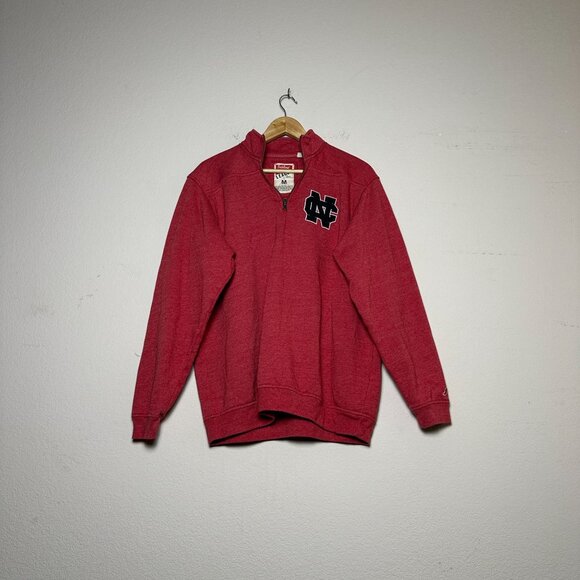 VTG Triblend Sweats University Collegewear 1/4 Zip Pullover Men M Red Activewear - Picture 1 of 11